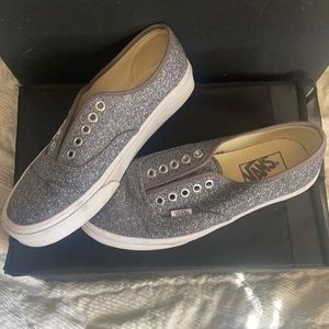 Metallic lace up vans